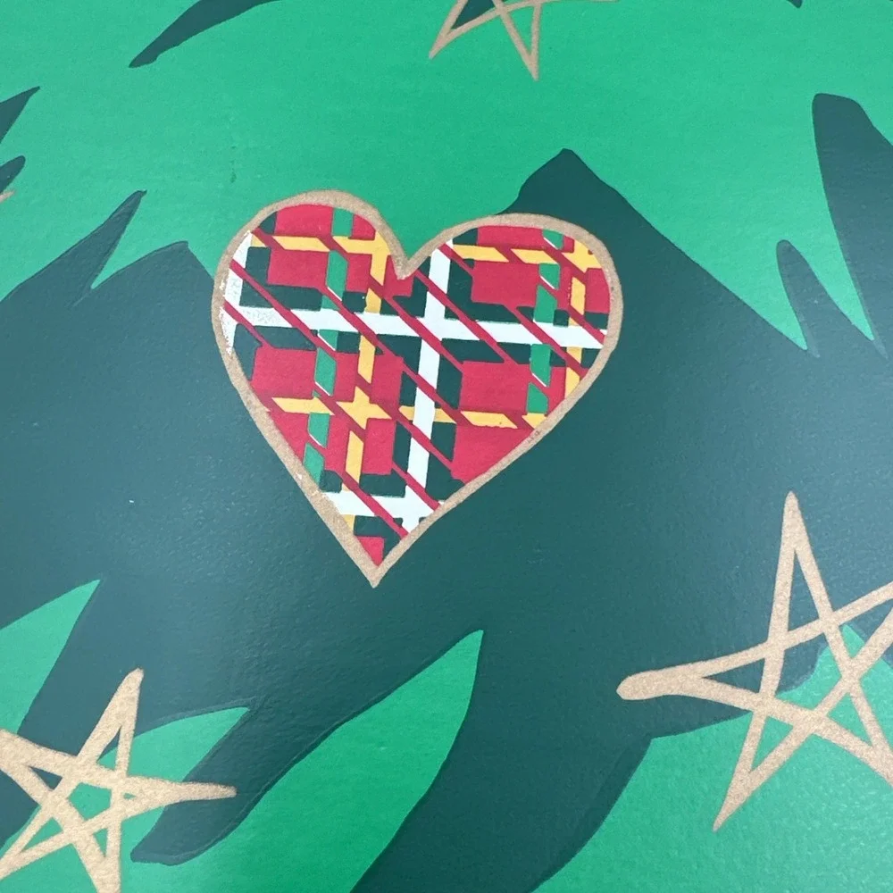 Set of 4 Vintage Trim a Home Vinyl Placemats Christmas Tree Hearts Stars Holiday